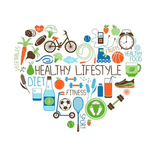 Healthy Lifestyle Word Heart