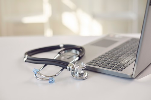 Laptop and Stethoscope